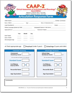 Picture of CAAP-2 Articulation Response Forms