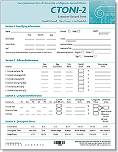 Picture of CTONI-2 Examiner Record Forms (25)