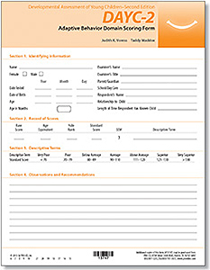 Picture of DAYC-2 Adaptive Behavior Domain Scoring Forms