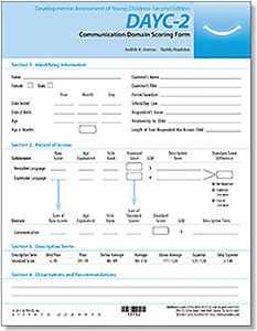 Picture of DAYC-2: Communication Domain Scoring Forms
