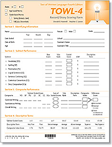 Picture of TOWL-4 Record/Story Scoring Forms (50)