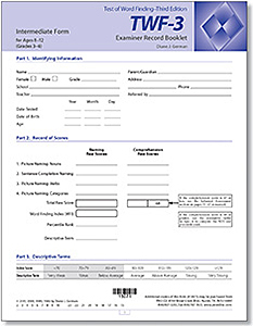 Picture of TWF-3 Intermediate Record Booklets (10)