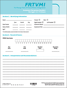 Picture of FRTVMI Summary/Response Booklet, Ages 11-74 (25)