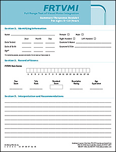 Picture of FRTVMI Summary/Response Booklet Age 5-10 (100)