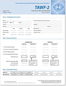 Picture of TAWF-2: Examiner Record Booklets (25)