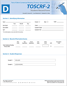 Picture of TOSCRF-2: Student Record Forms D (25)